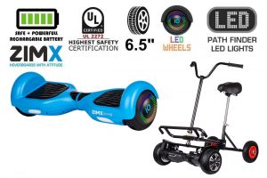 Blue Hoverboard Swegway Segway with LED Wheels UL2272 Certified + HoverBike Black