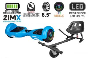 Blue Hoverboard Swegway Segway with LED Wheels UL2272 Certified + HK5 Black
