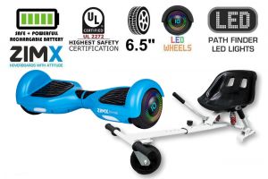 Blue Hoverboard Swegway Segway with LED Wheels UL2272 Certified + HK5 White