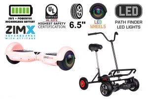 Rose Gold Hoverboard Swegway Segway with LED Wheels UL2272 Certified + HoverBike Black