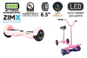 Rose Gold Hoverboard Swegway Segway with LED Wheels UL2272 Certified + HoverBike Pink