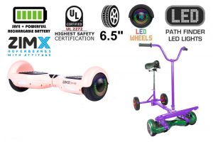 Rose Gold Hoverboard Swegway Segway with LED Wheels UL2272 Certified + HoverBike Purple