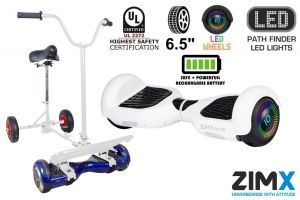 White Hoverboard Swegway Segway with LED Wheels UL2272 Certified + HoverBike