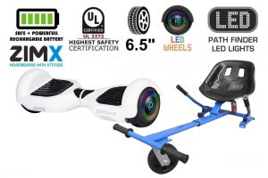 White Hoverboard Swegway Segway with LED Wheels UL2272 Certified + HK5 Blue