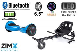 BLUE HB4 HOVERBOARD SWEGWAY WITH BLUETOOTH AND LED WHEELS UL2272 CERTIFIED + HK8 HOVERKART