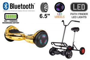 Gold Chrome Bluetooth Swegway Segway Hoverboard and BK2 Hoverbike Black