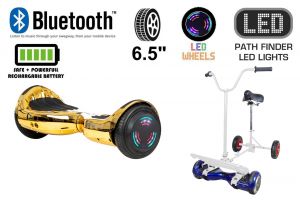 Gold Chrome Bluetooth Swegway Segway Hoverboard and BK2 Hoverbike White