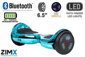 Blue Chrome Hoverboard Swegway Segway Bluetooth and LED Wheels UL2272 Certified