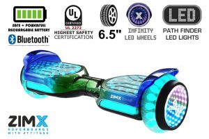Green Blend Self Balancing Scooter Hoverboard Swegway with Bluetooth and INFINITY LED Tyres & Wheels + LED Foot Pads UL2272 Certified