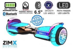 Refurbed - Rose Blend ZIMX POWER G11 Hoverboard Swegway with Bluetooth and INFINITY LED Tyres & Wheels + LED Foot Pads UL2272 Certified